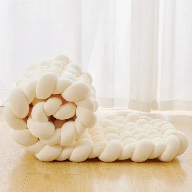 Large Knot Plush Cushion Nordic Aesthetic Fabric Stuffed Pillow